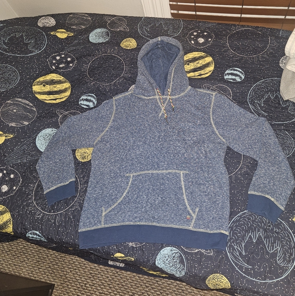 heather blue marled lightweight hoodie